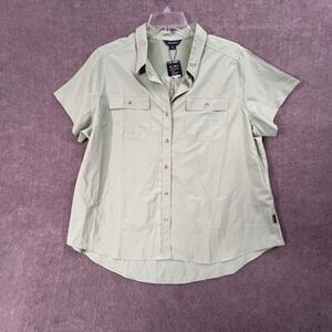 NWT Eddie Bauer XXL Short Sleeve MINT Shirt UPF 50 Moisture‎ Wicking Utility